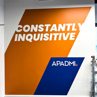 large custom sign on interior wall Photo